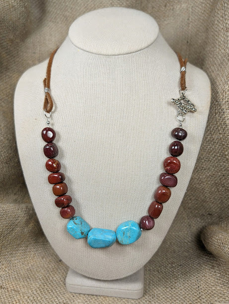 Turquoise & Red Jasper Necklace image 0