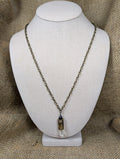 24" Quartz and Bullet Casing Necklace image 0