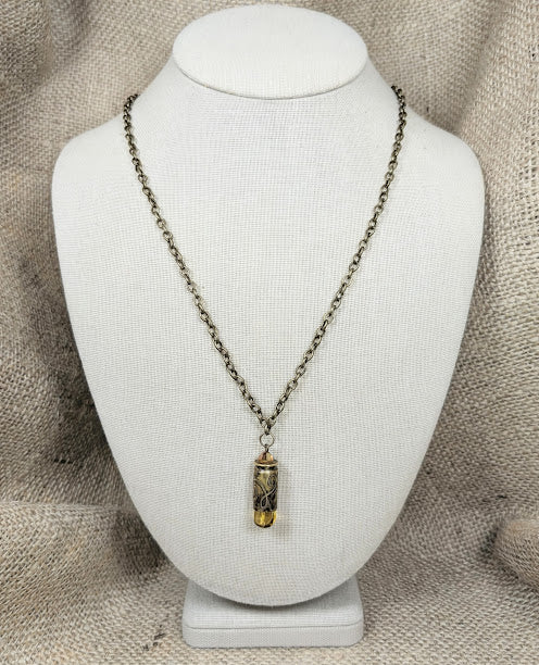 Amber Bullet Casing Necklace image 1