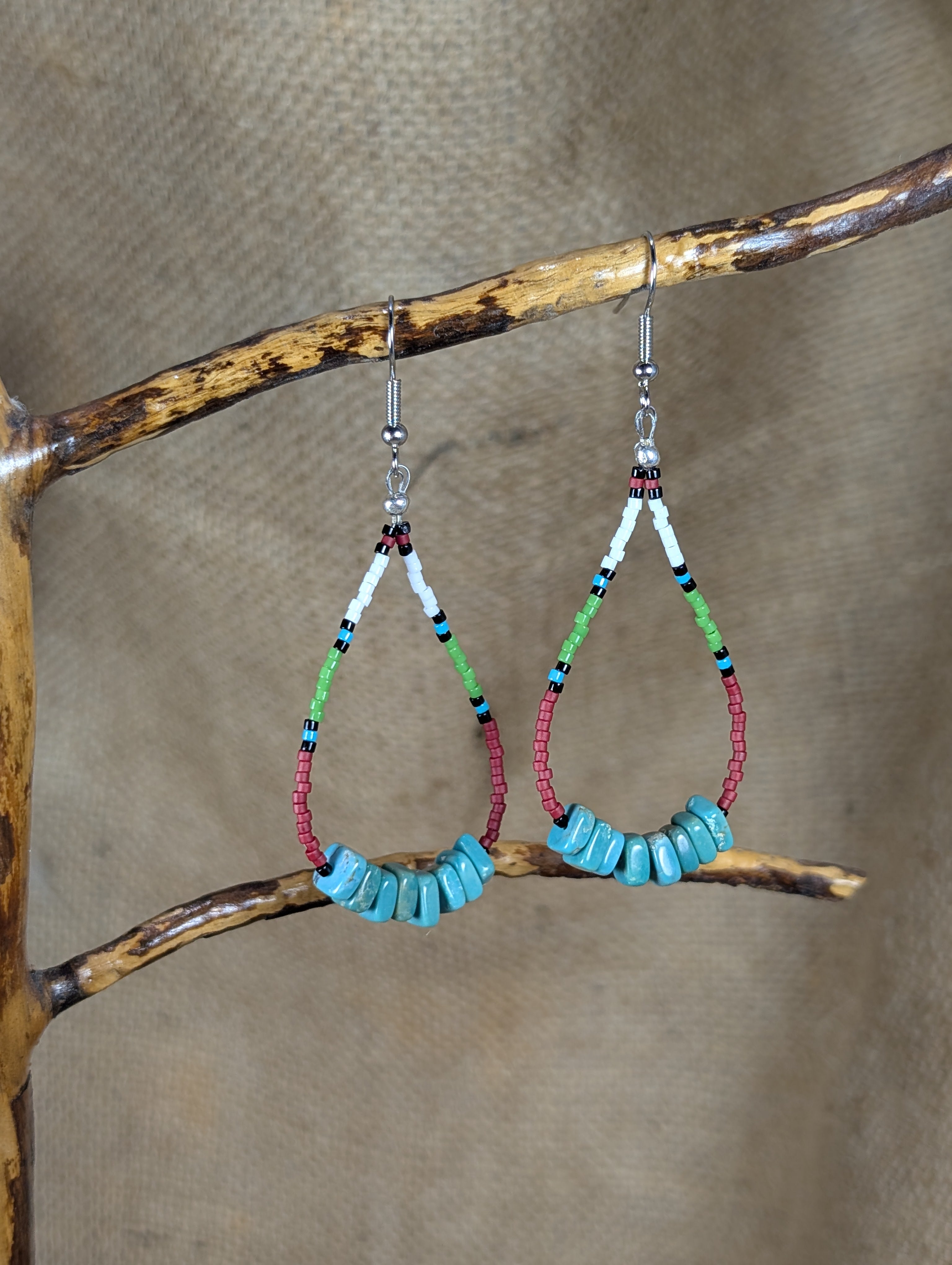 Beaded Turquoise Earrings image 0