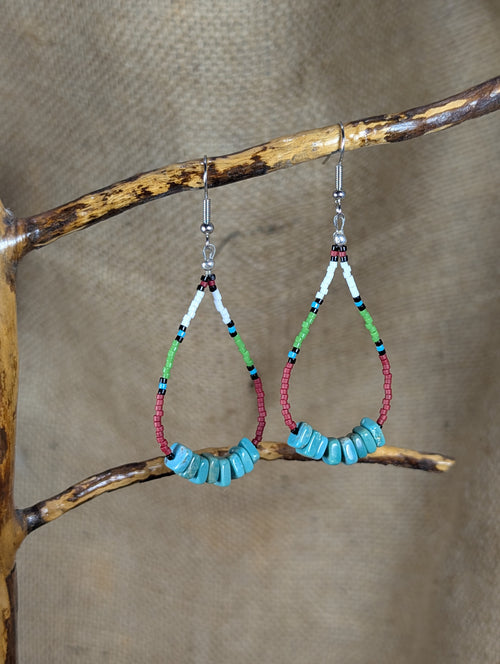 Beaded Turquoise Earrings image 0