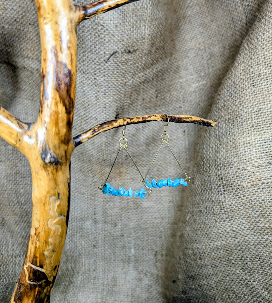 Turquoise Triangle Earrings image 1