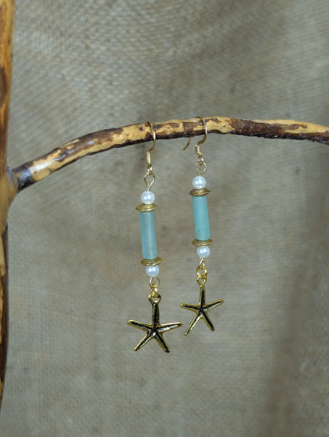 Starfish and Jade Earring image 2