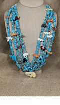 27" Four Strand Turquoise and Fetish Necklace image 0