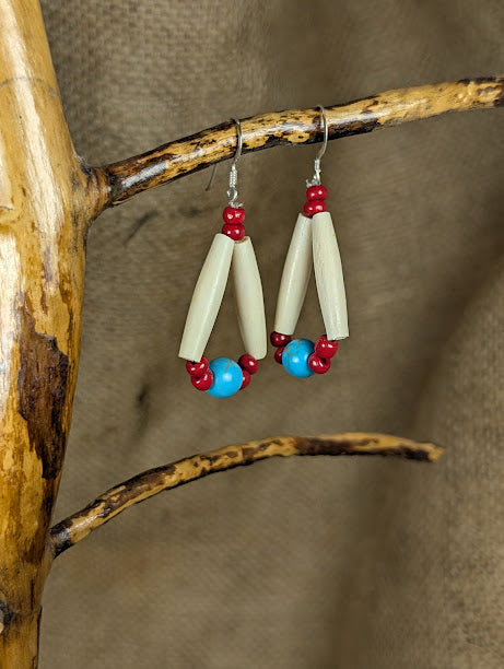 Bone and Turquoise Earrings image 2