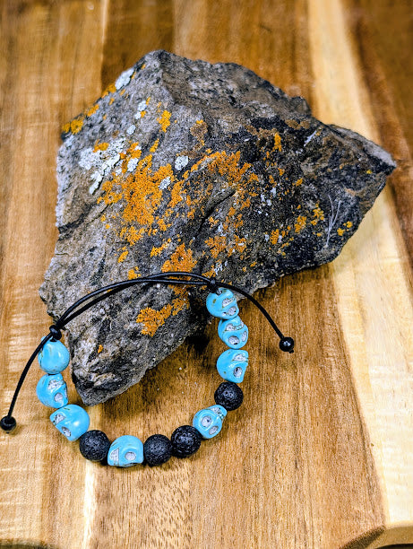 Skulls & Lava Rock Bracelet Small image 0