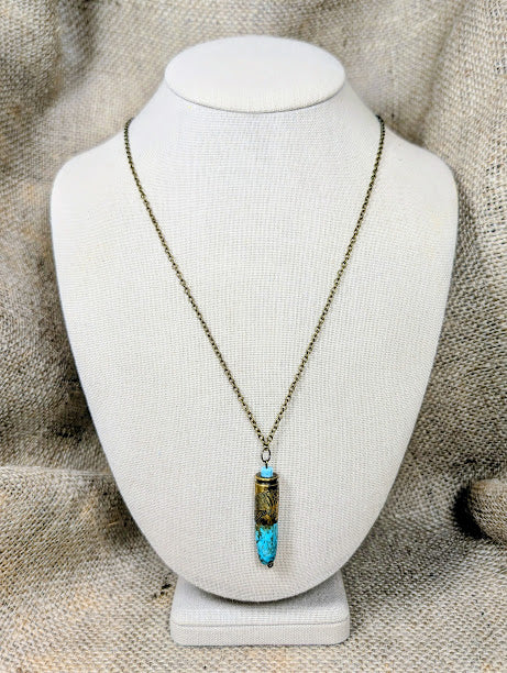 Turquoise Bullet Casing Necklace image 0