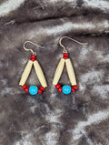 Bone and Turquoise Earrings image 0