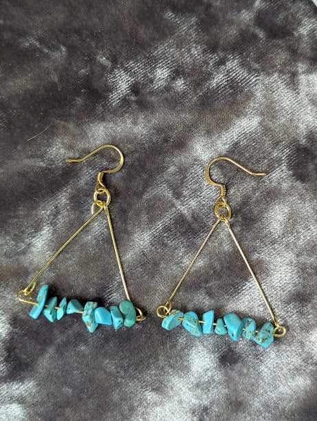 Turquoise Triangle Earrings image 2