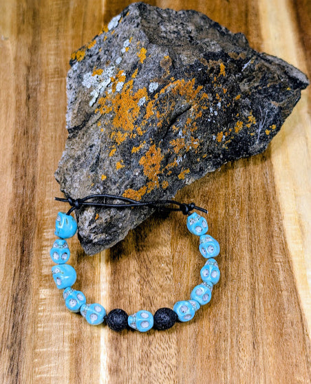 Skulls & Lava Rock Bracelet XS image 0