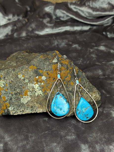 Turquoise Teardrop Earrings image 1