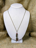 Tigers Eye & Red Jasper Bullet Casing Necklace image 0