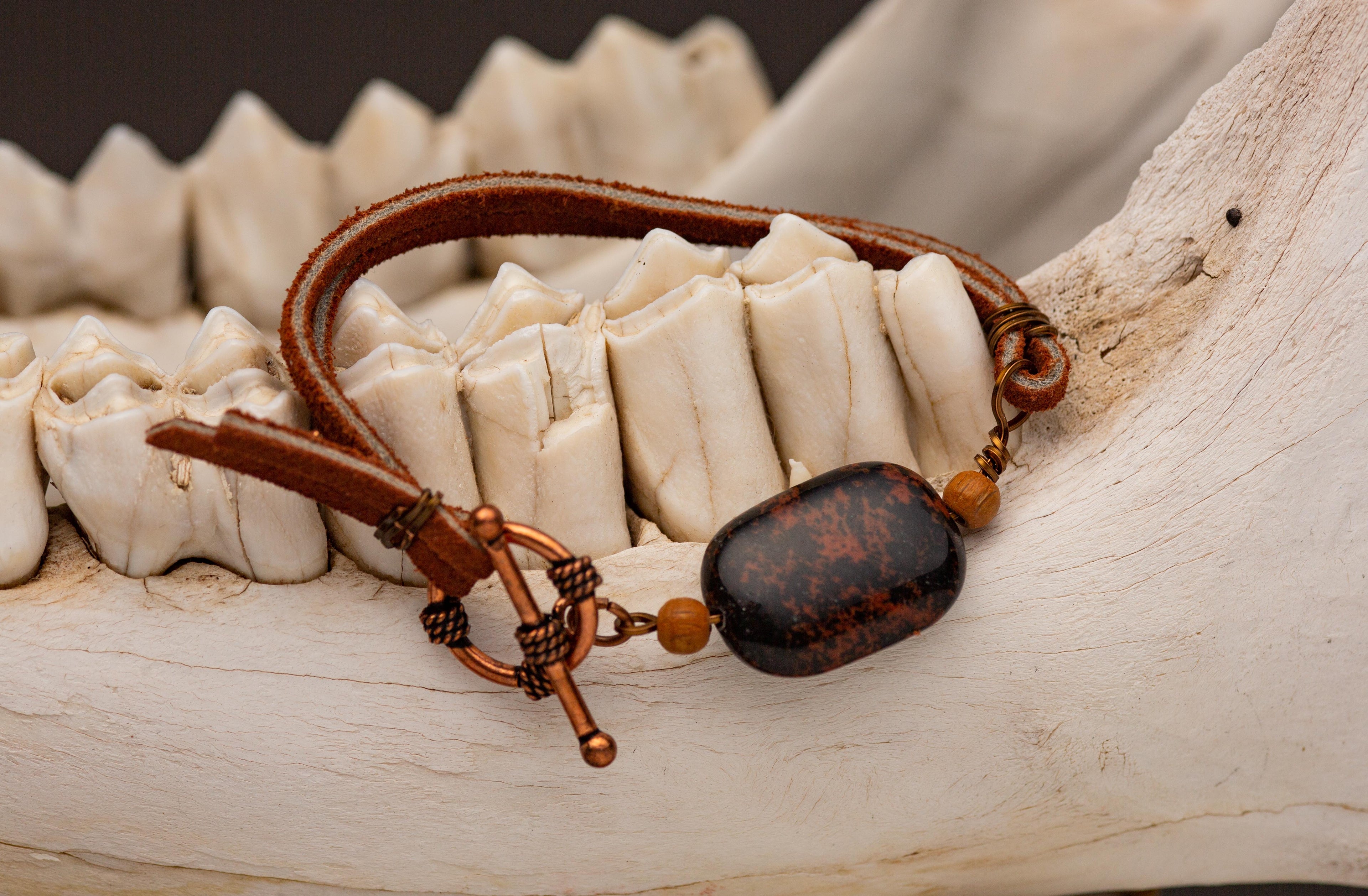 Copper and Stone Bracelet image 0