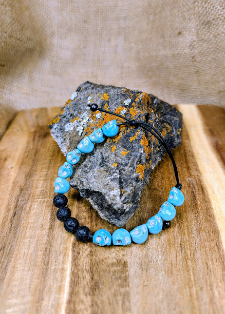 Skulls & Lava Rock Bracelet S/M image 0