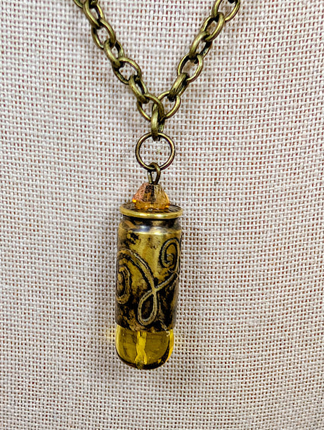 Amber Bullet Casing Necklace image 0