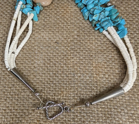 27" Four Strand Turquoise and Fetish Necklace image 2