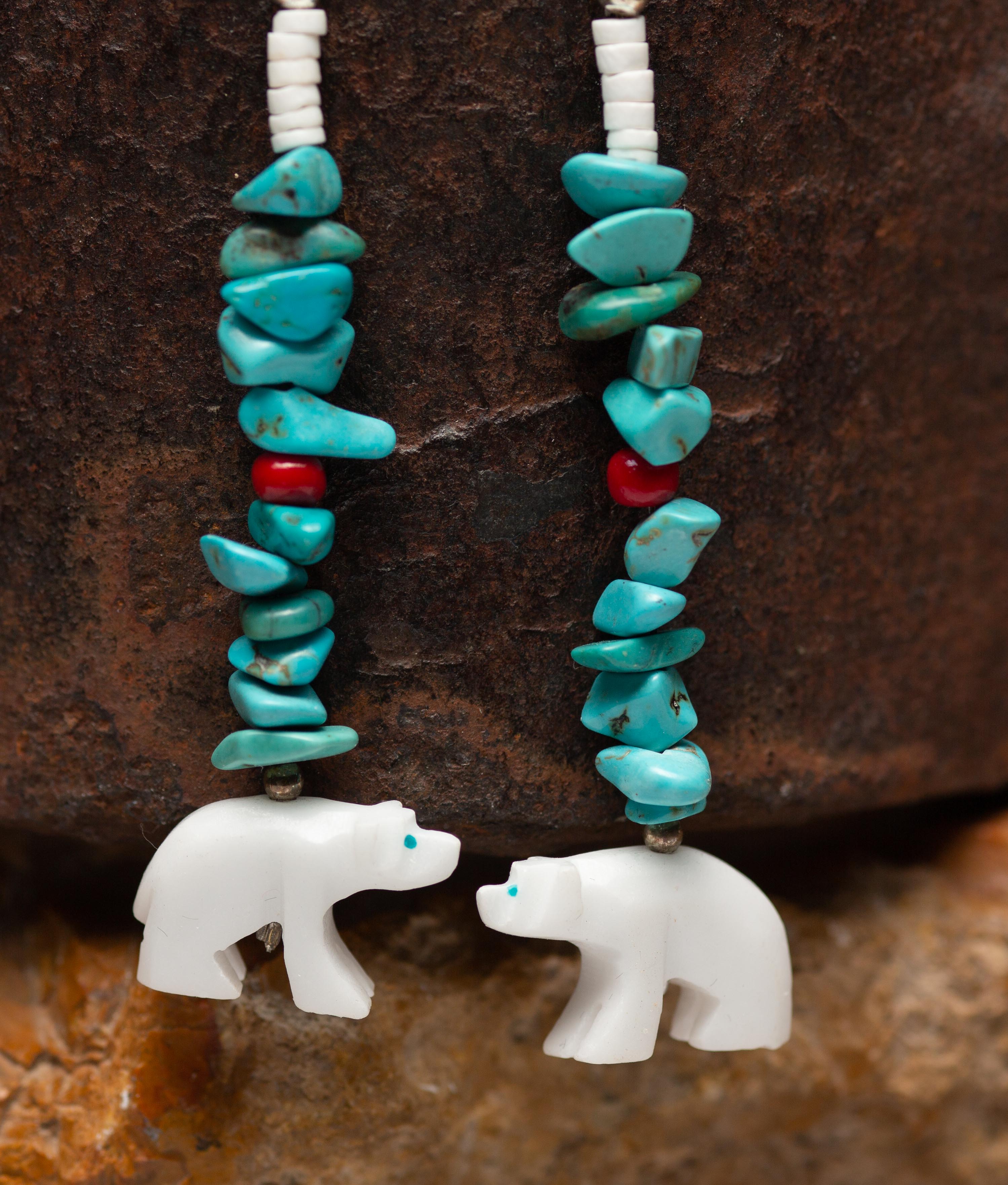 Turquoise and Bear Earrings image 4