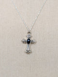 Cross withBlack Stone Necklace 16" image 0