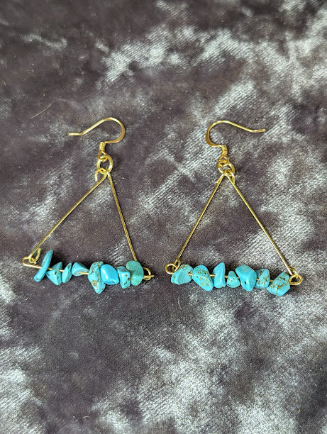 Turquoise Triangle Earrings image 0