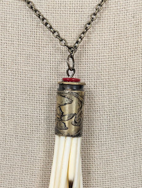 Porcupine Quill and Bullet Casing Necklace image 3